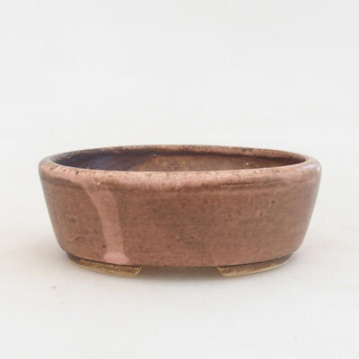 Ceramic bonsai bowl 9.5 x 8 x 3.5 cm, pink-brown color - 1
