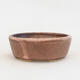Ceramic bonsai bowl 9.5 x 8 x 3.5 cm, pink-brown color - 1/3
