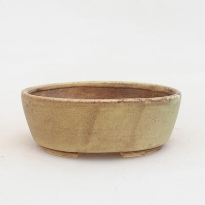 Ceramic bonsai bowl 9.5 x 8 x 3.5 cm, color yellow-brown - 1