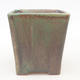 Ceramic bonsai bowl 11 x 11 x 11.5 cm, color brown-green - 1/3