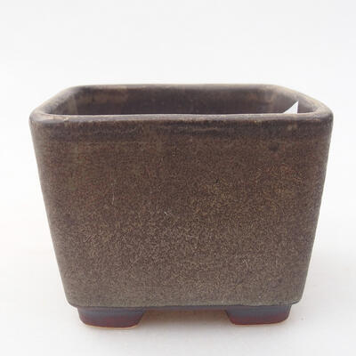 Ceramic bonsai bowl 6.5 x 6.5 x 4.5 cm, color brown - 1