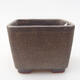 Ceramic bonsai bowl 6.5 x 6.5 x 4.5 cm, color brown - 1/3