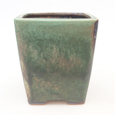 Ceramic bonsai bowl 14 x 14 x 15.5 cm, color brown-green - 1