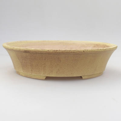 Ceramic bonsai bowl 21,5 x 18 x 5 cm, yellow color - 1