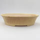 Ceramic bonsai bowl 21,5 x 18 x 5 cm, yellow color - 1/3