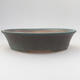 Ceramic bonsai bowl 21,5 x 18 x 5 cm, green-brown color - 1/3