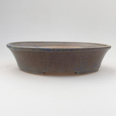 Ceramic bonsai bowl 21,5 x 18 x 5 cm, blue-brown color - 1