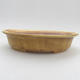 Ceramic bonsai bowl 20,5 x 18 x 4,5 cm, yellow-brown color - 1/3