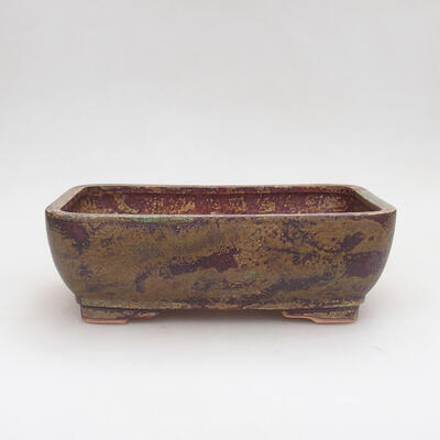 Ceramic bonsai bowl 21 x 15.5 x 7 cm, color green-brown - 1
