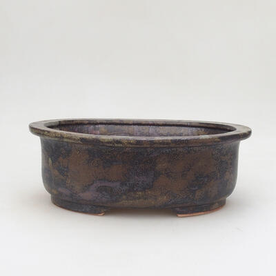 Ceramic bonsai bowl 22 x 18 x 8 cm, color brown - 1