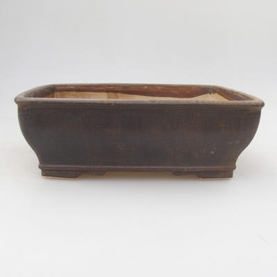 Ceramic bonsai bowl 17,5 x 14,5 x 5,5 cm, color brown - 1