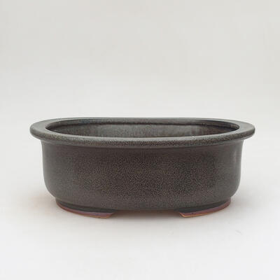 Ceramic bonsai bowl 22 x 18 x 8 cm, color gray - 1
