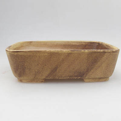 Ceramic bonsai bowl 18 x 15 x 5 cm, yellow-brown color - 1