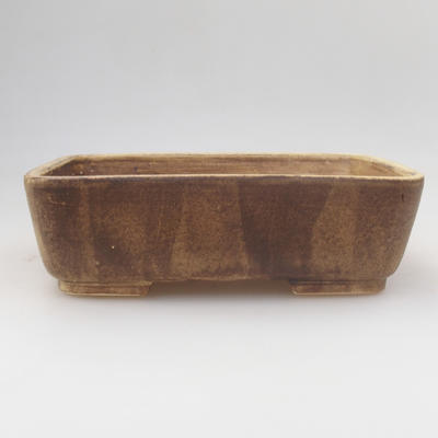 Ceramic bonsai bowl 18 x 15 x 5 cm, yellow-brown color - 1