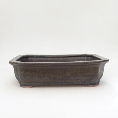 Ceramic bonsai bowl 25.5 x 20 x 7.5 cm, gray color - 1