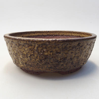 Ceramic bonsai bowl 15.5 x 15.5 x 5.5 cm, brown color - 1