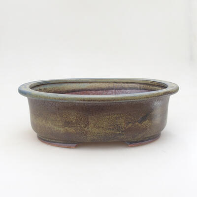 Ceramic bonsai bowl 25 x 20 x 8.5 cm, brown color - 1