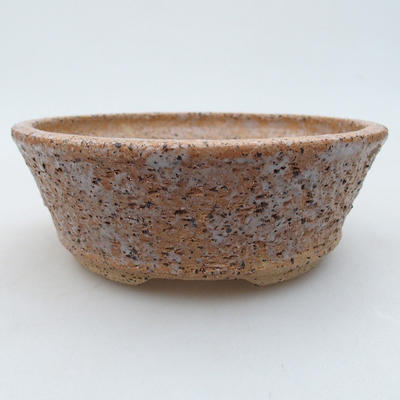 Ceramic bonsai bowl 14.5 x 14.5 x 5 cm, brown color - 1