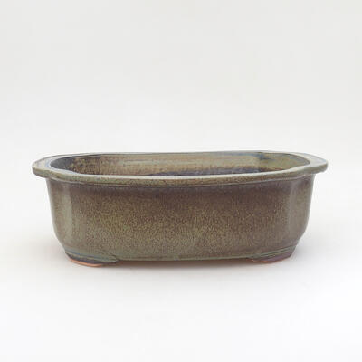 Ceramic bonsai bowl 23.5 x 19.5 x 7.5 cm, brown color - 1