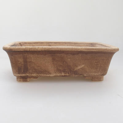 Ceramic bonsai bowl 17 x 14 x 5 cm, brown color - 1
