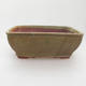 Ceramic bonsai bowl 15 x 12 x 5 cm, green-brown color - 1/3