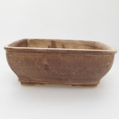 Ceramic bonsai bowl 15 x 12 x 5 cm, color beige-brown - 1