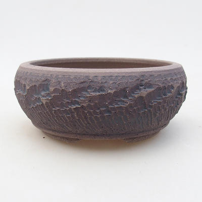 Ceramic bonsai bowl 13.5 x 13.5 x 6 cm, gray color - 1