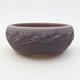 Ceramic bonsai bowl 13.5 x 13.5 x 6 cm, gray color - 1/4
