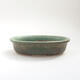 Ceramic bonsai bowl 14.5 x 10 x 4 cm, color green-brown - 1/3