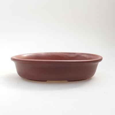 Ceramic bonsai bowl 14.5 x 10 x 4 cm, brown color - 1