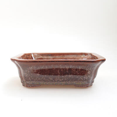 Ceramic bonsai bowl 12.5 x 10 x 4.5 cm, brown color - 1
