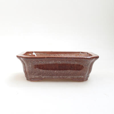 Ceramic bonsai bowl 12.5 x 10 x 4.5 cm, brown color - 1
