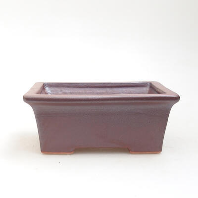 Ceramic bonsai bowl 11.5 x 9 x 5 cm, brown color - 1