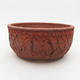 Ceramic bonsai bowl 15 x 15 x 7 cm, gray color - 1/4