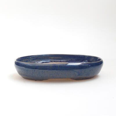 Ceramic bonsai bowl 12.5 x 9.5 x 3 cm, color blue - 1