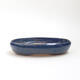 Ceramic bonsai bowl 12.5 x 9.5 x 3 cm, color blue - 1/3