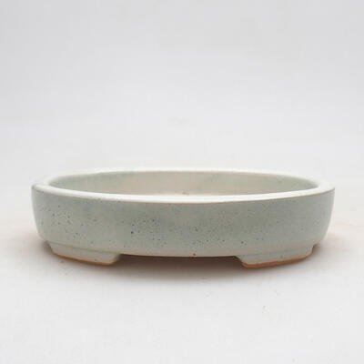 Ceramic bonsai bowl 11.5 x 9 x 2.5 cm, white color - 1