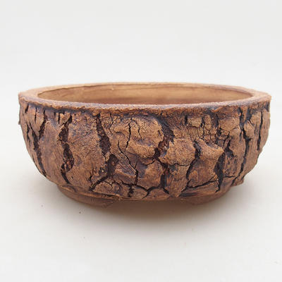 Ceramic bonsai bowl 14 x 14 x 6 cm, gray color - 1