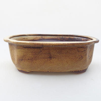 Ceramic bonsai bowl 21 x 17 x 7 cm, color brown - 1