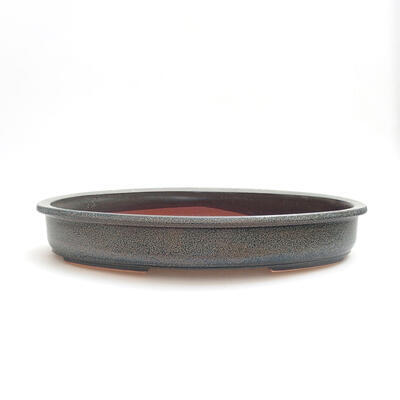 Ceramic bonsai bowl 26 x 17 x 4.5 cm, gray color - 1