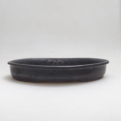 Ceramic bonsai bowl 28.5 x 22 x 5 cm, metal color - 1