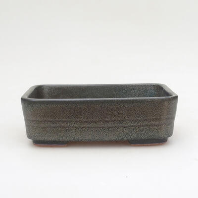 Ceramic bonsai bowl 14 x 10.5 x 4.5 cm, gray color - 1