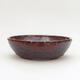 Ceramic bonsai bowl 17 x 17 x 5.5 cm, brown-metal color - 1/3