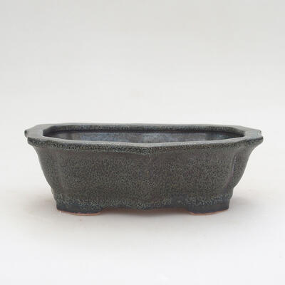 Ceramic bonsai bowl 15 x 11 x 4.5 cm, gray color - 1