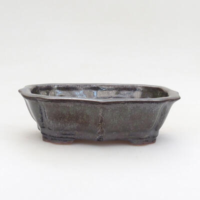 Ceramic bonsai bowl 15 x 11 x 4.5 cm, metal color - 1
