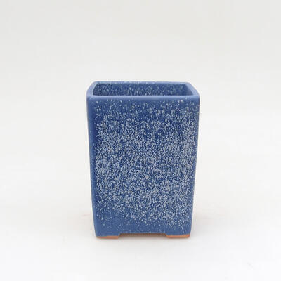 Ceramic bonsai bowl 7.5 x 7.5 x 10 cm, color blue - 1