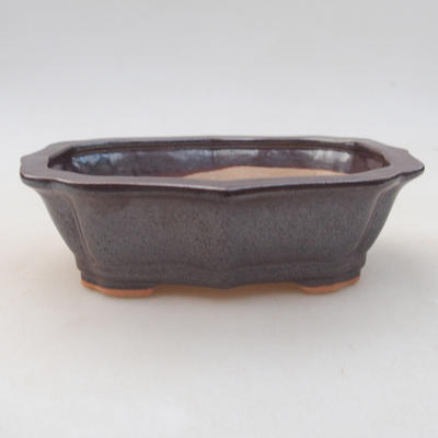 Ceramic bonsai bowl 14 x 10 x 4.5 cm, brown color - 1