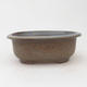 Ceramic bonsai bowl 15,5 x 12,5 x 6 cm, brown-blue color - 1/4
