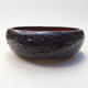 Ceramic bonsai bowl 15 x 15 x 5.5 cm, brown color - 1/4
