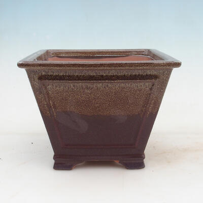 Bonsai bowl 20.5 x 20.5 x 15 cm, color brown - 1